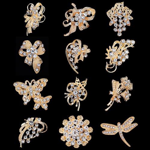 Set 12 Ghim Cài Áo Hình Bướm Đính Đá Thời Trang Cho Nữ