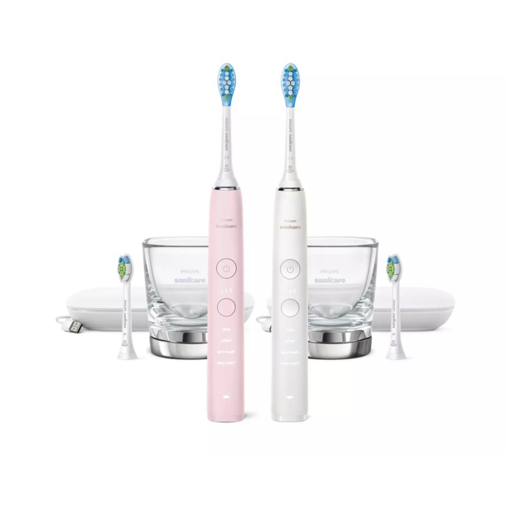 [Hàng Mỹ] Bộ 2 bàn chải điện Philips Sonicare DiamondClean Smart 9000 series