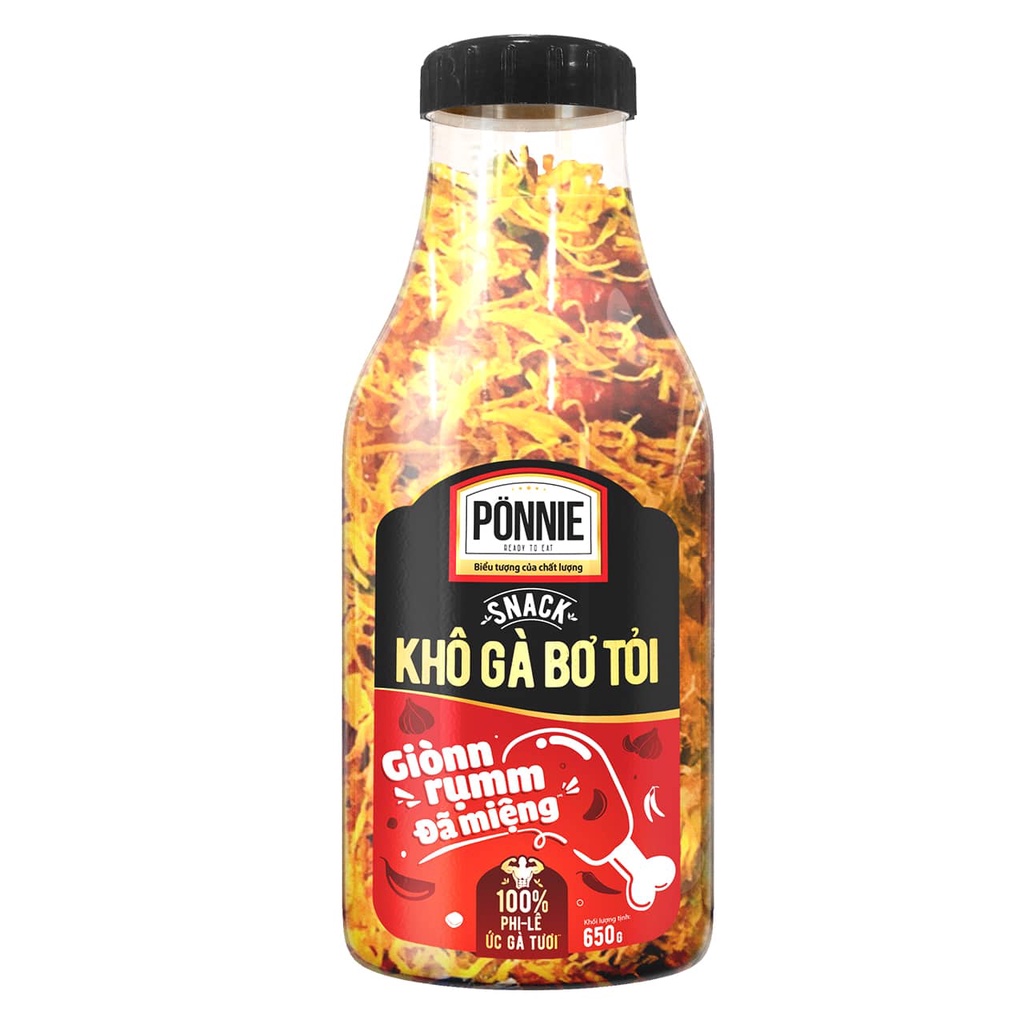 Snack Khô Gà bơ tỏi chai 650g giòn rụm [MEATDeli HCM]