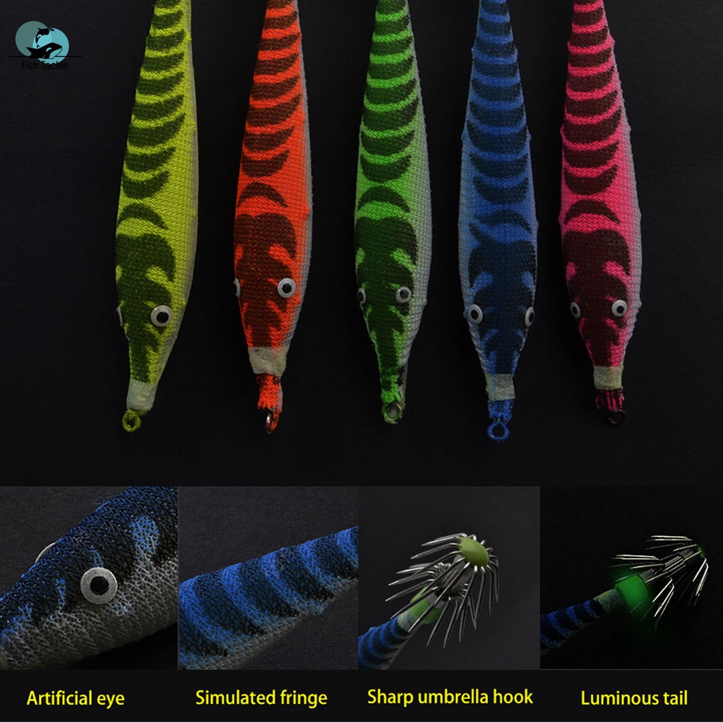 Mồi Câu Cá Hình Tôm Phát Quang 4inch 7g