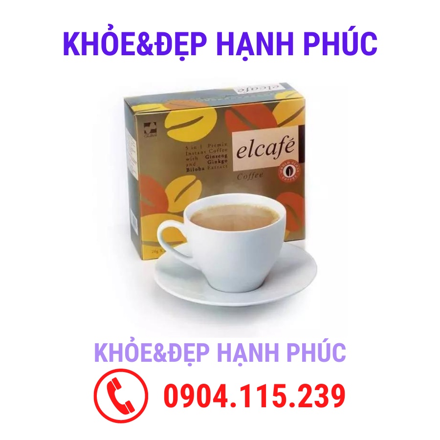 Cafe Elcafe Ginseng Elken - Cafe nhân sâm và bạch quả elken – 20 gói/hộp – 20gr