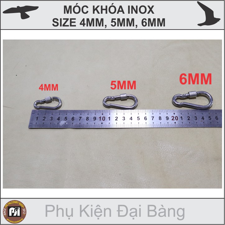 Móc khóa inox 304, phụ kiện chim ưng, phụ kiện chim săn