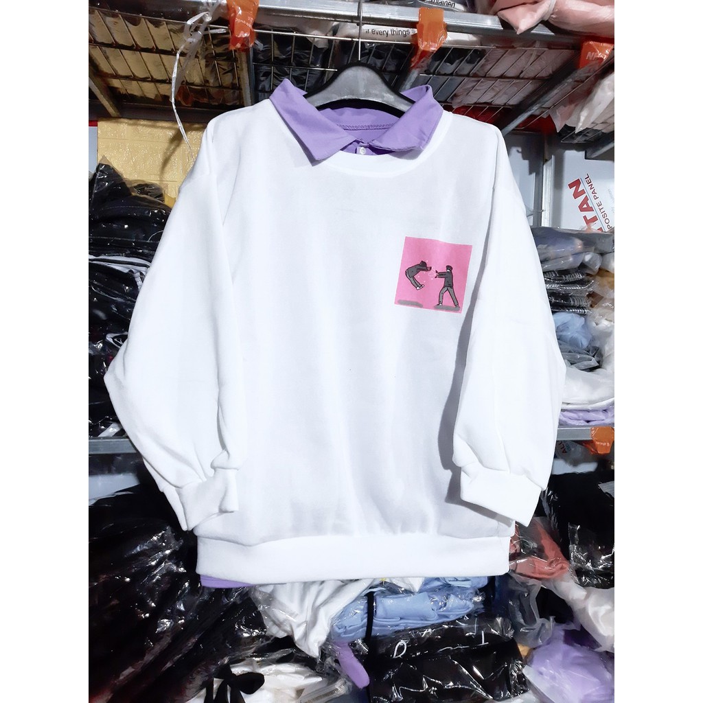 Áo sweater mẫu mới đôi tình nhân form rộng tay bồng