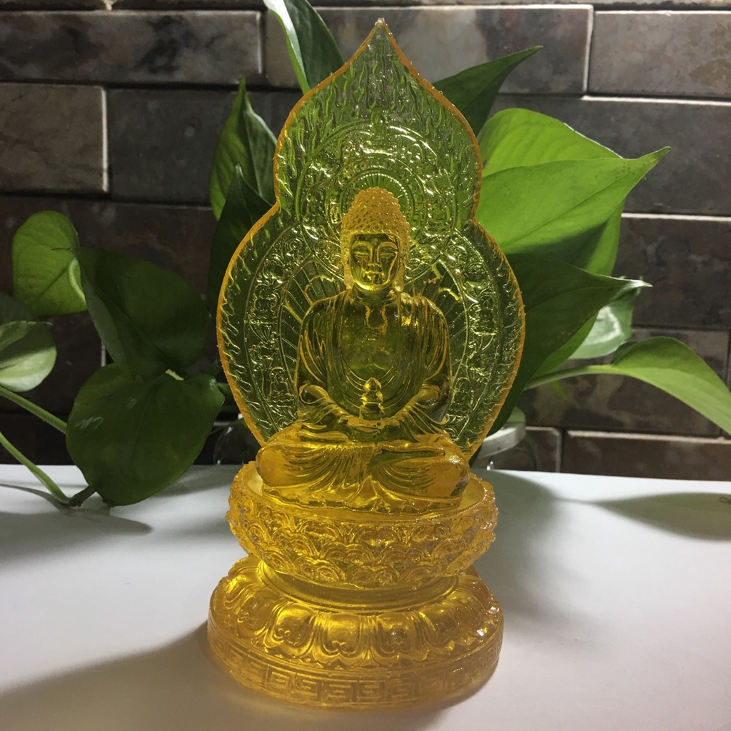 Tượng Phật dược sư có  nhiều màu cao 18 cm  có chữ Phật mang bình an sức khỏe cho mọi người