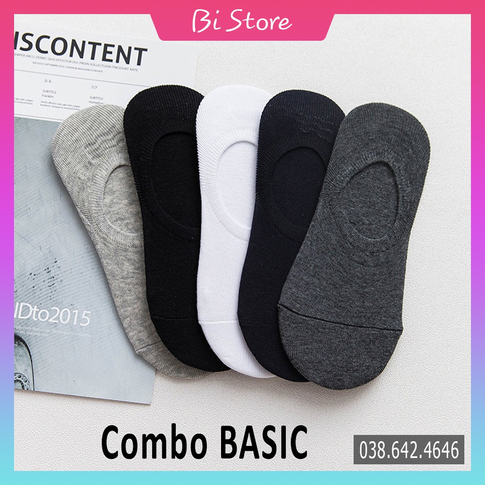 Tất (vớ) lười nam chống tuột + kháng khuẩn vải cotton loại 1 kiểu dáng basic dễ dàng phối đồ