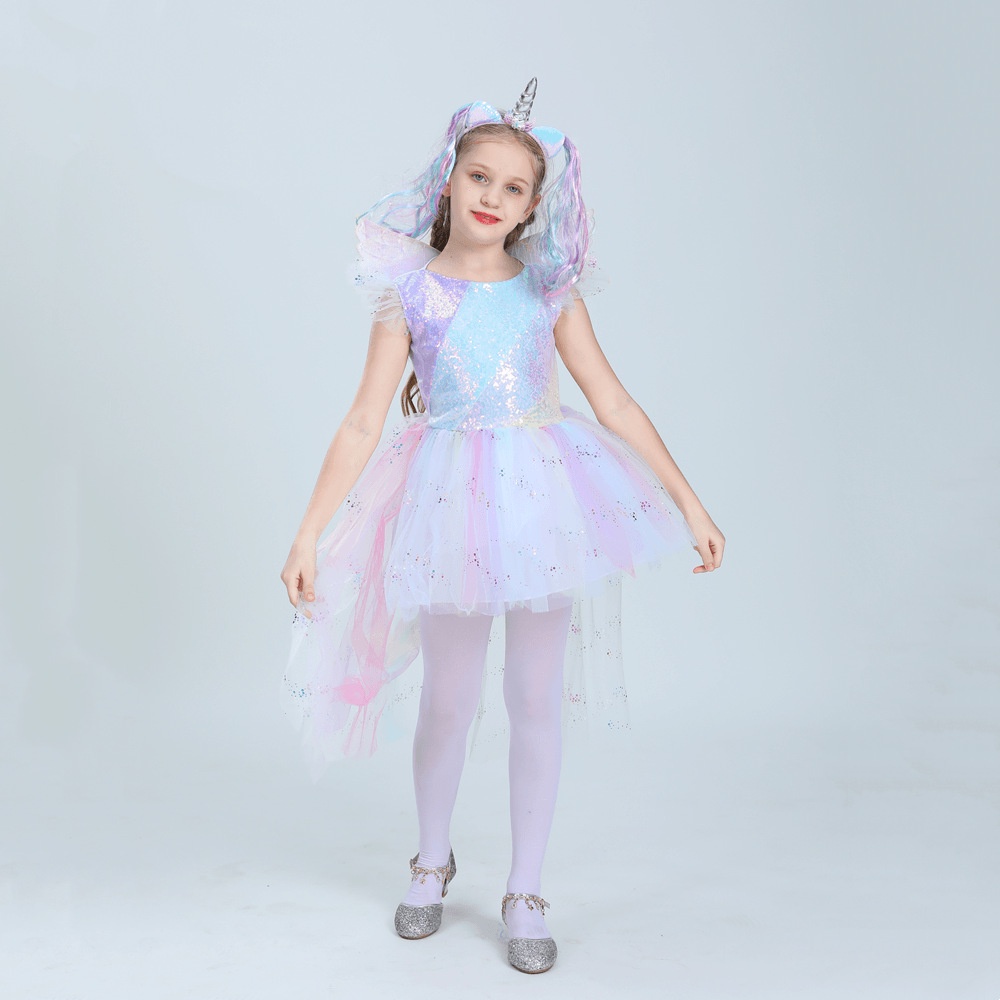 HM0597 - Set Đầm Hóa Trang Ngựa Pony Cầu Vồng Unicorn Kèm Phụ Kiện Cho Bé Gái