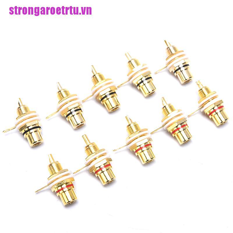 Set 10 Phích Cắm Âm Thanh RCA Mạ Vàng Chuyên Dụng