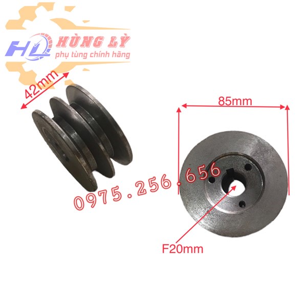 Puly 20*80mm 2 rãnh A puly các loại phụ tùng máy nông nghiệp