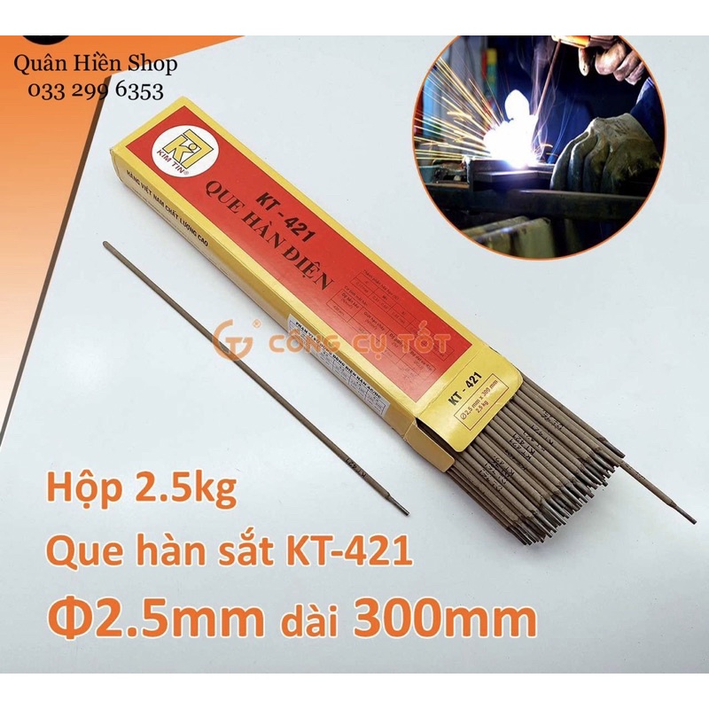 Hộp que hàn sắt Kim Tín KT-421 Φ2.5mm và Φ3.2mm