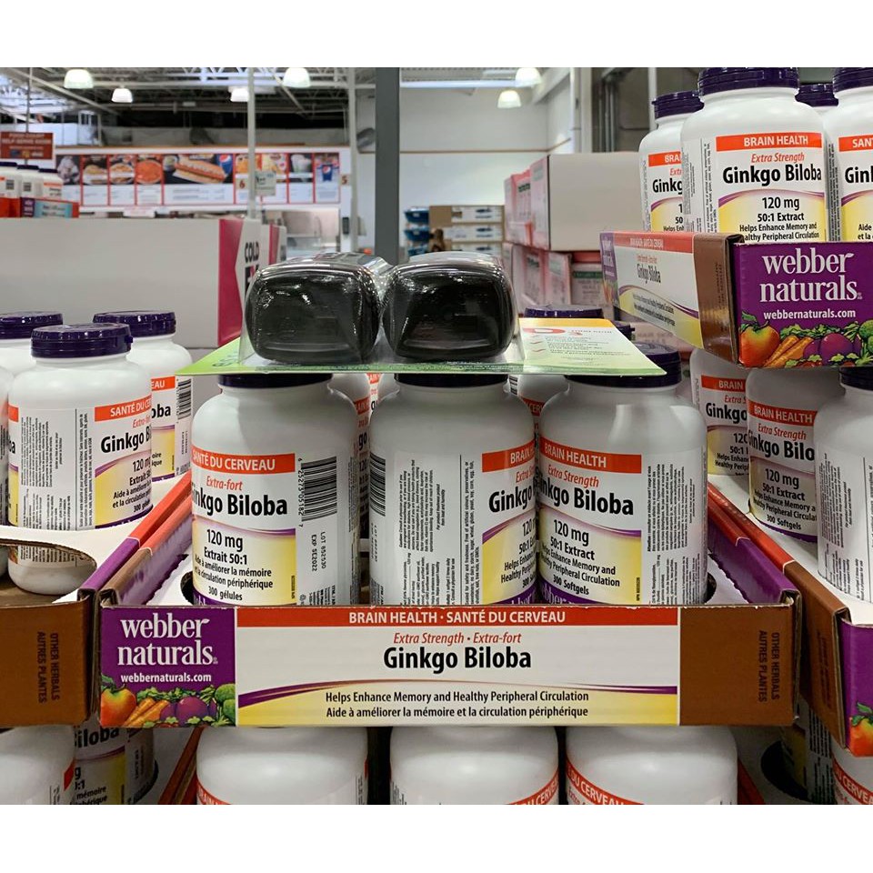 Ginkgo Biloba 120mg, 300 viên, Webber Naturals , Canada
