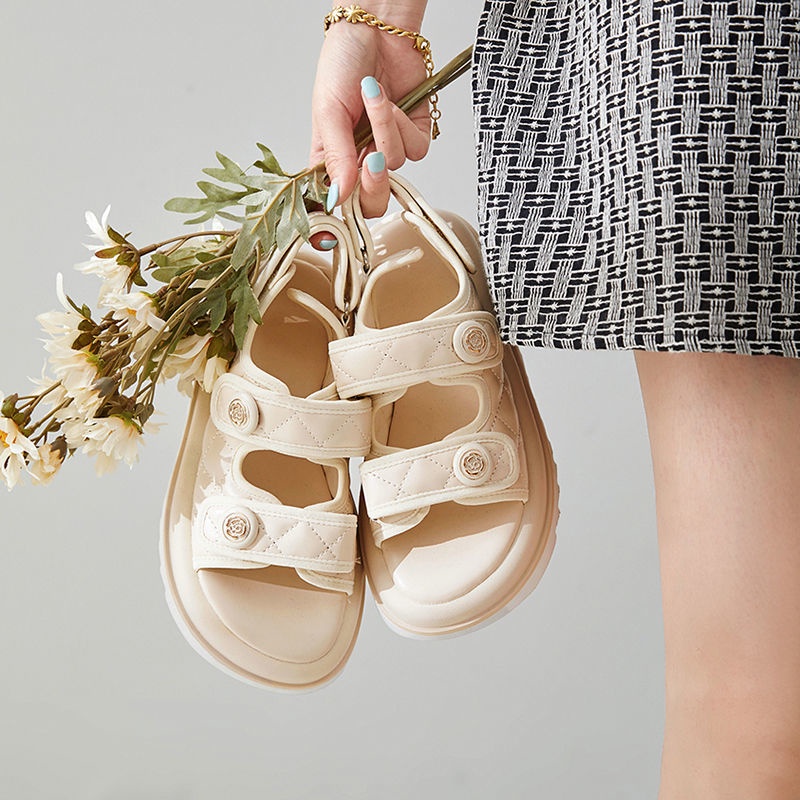 Dép Sandal Cao Gót Hở Ngón Đế Dày Thời Trang Mùa Hè 2022 Cho Nữ