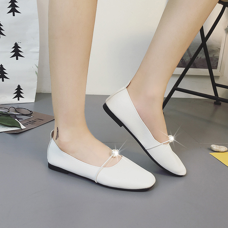 Mới Giày Búp Bê Đế Bằng Mũi Vuông Phong Cách Retro Hàn Quốc Cho Nữ