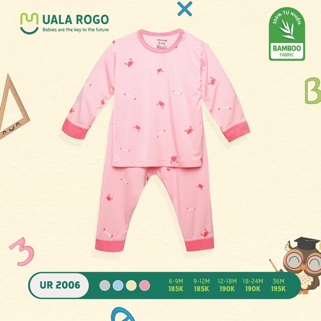 Bộ dài tay cài vai UALAROGO BAMBOO (6m-3y)