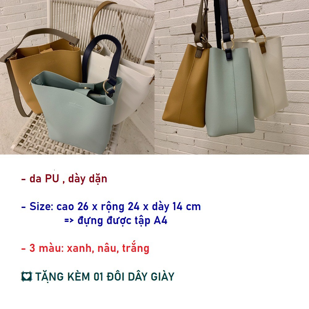 [Mã FATHANG5 giảm 10K đơn 50K] Túi Xách Tote Da Loại To đựng A4, Dáng Xô Đeo Chéo Cá Tính Style Ulzzang Hàn Quốc | BigBuy360 - bigbuy360.vn