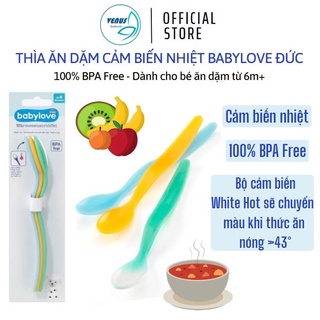 Thìa ăn dặm báo nóng BabyLove cho bé - Cảm biến nhiệt báo nóng, đổi màu khi thức ăn quá nóng, set 3 chiếc - Hàng Đức