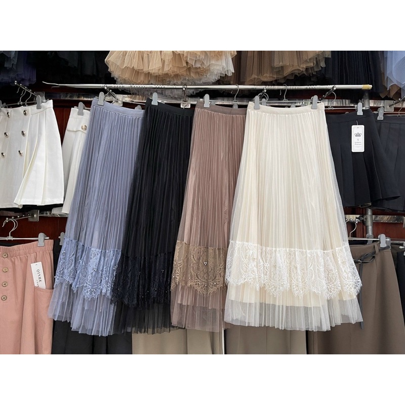 #1107 CHÂN VÁY VON PHỐI REN LÓT LỤA CAO CẤP