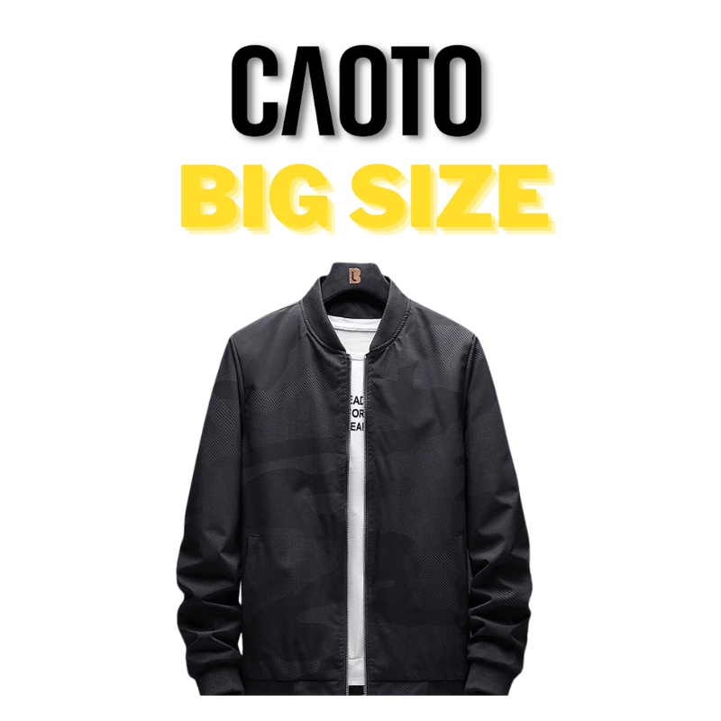 Áo Khoác Big Size Men Bomber Đen Rằn Ri Cho Người Béo-Áo Khoác Nam 80kg 90kg 100kg 110kg 120kg 130kg 140kg