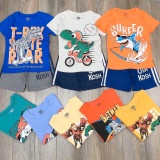 Bộ bé trai chất cotton xuất dư mềm mịn nhiều họa tiết  hình ô tô , siêu nhân cho bé 11- 28kg