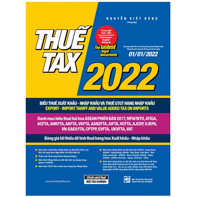 Sách - Thuế TAX 2022 - Biểu Thuế Xuất Khẩu - Nhập Khẩu Và Thuế GTGT Hàng Nhập Khẩu (Song Ngữ Anh - Việt)