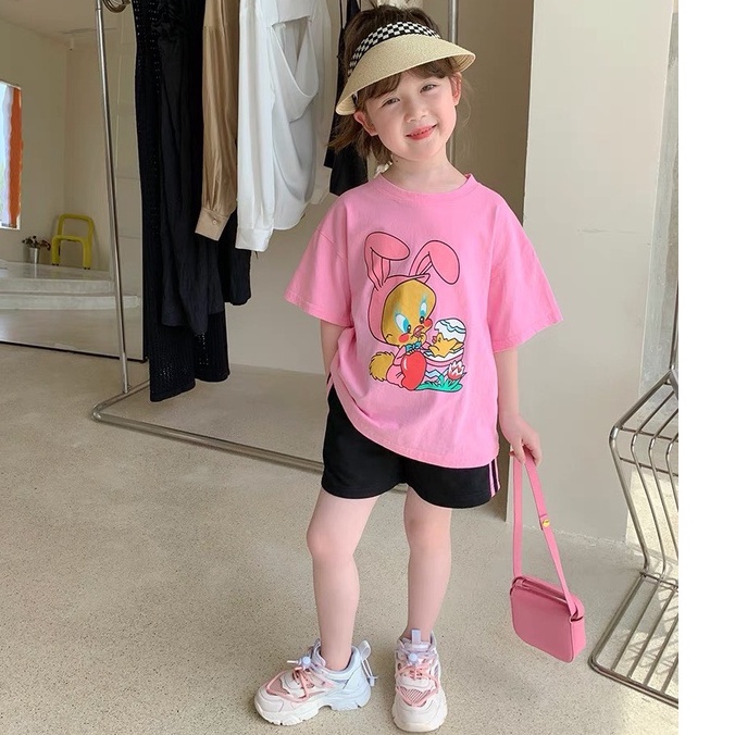 Bộ Cộc tay Hình Con Gà Chất Cotton Đẹp Dễ Thương Cho bé Gái_UmeeKids