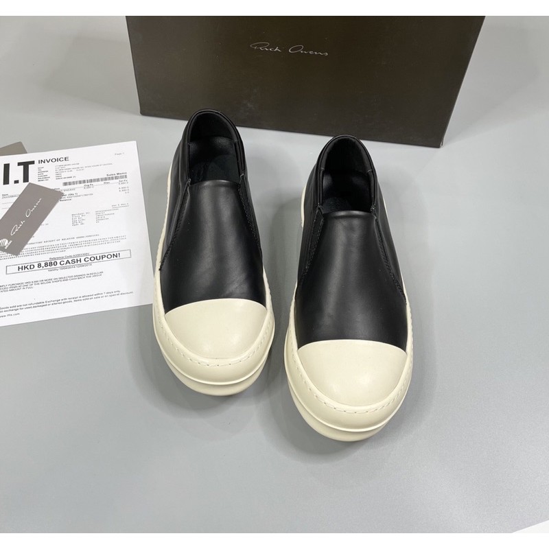 [Hot🔥] Giày slip on ℝ𝕚𝕔𝕜 𝕆𝕨𝕖𝕟 bít đầu da trơn