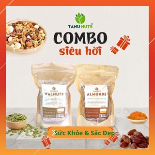 Combo siêu hời tanu nuts gồm hạt óc chó vàng, hạt hạnh nhân rang mộc tiện lợi - nuts shop