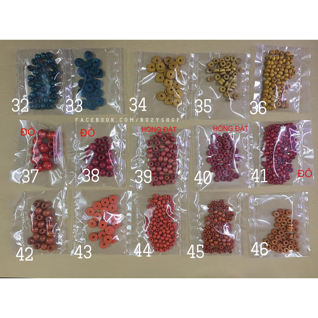 Hạt gỗ 4mm-12mm nguyên liệu thủ công]