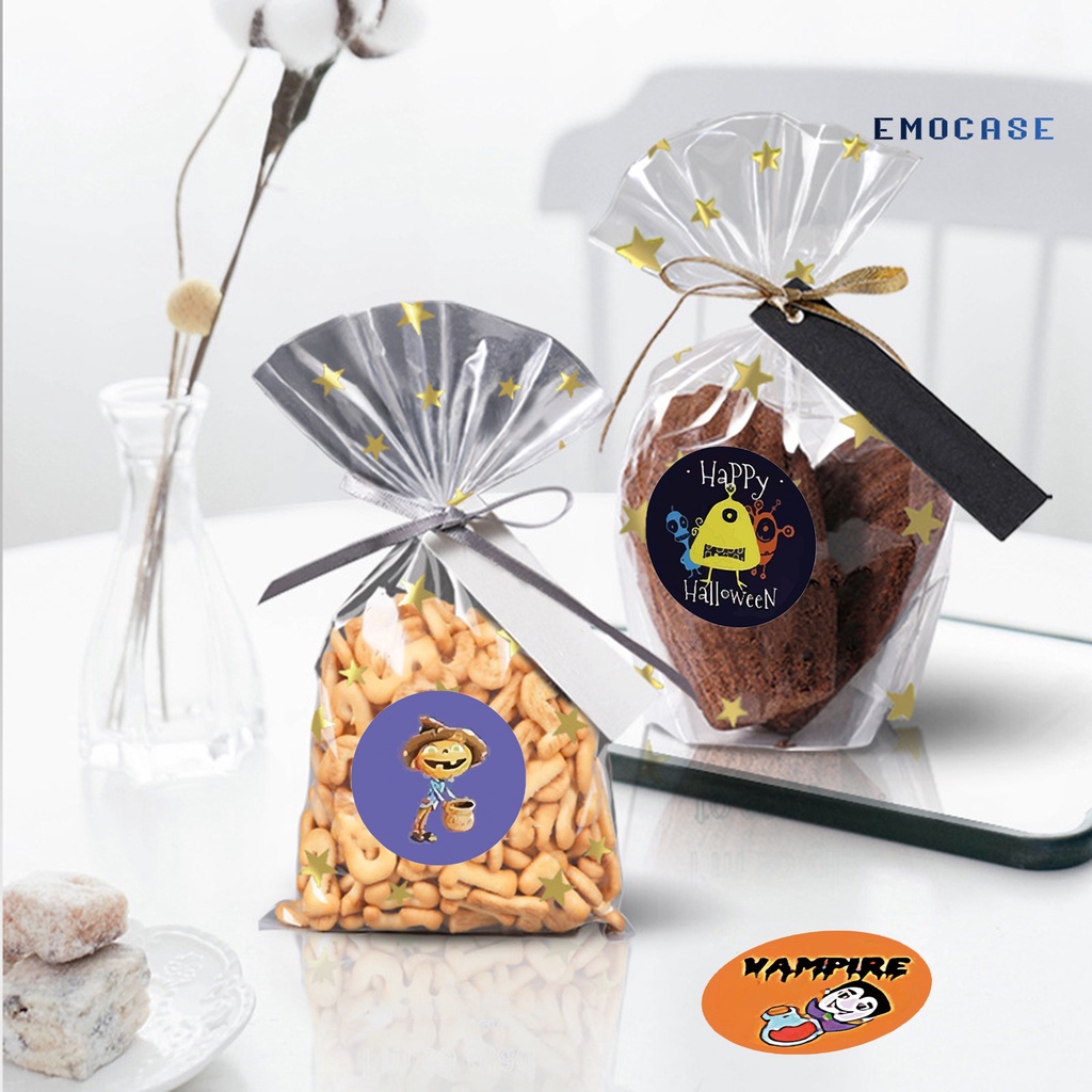 Ny-1 Cuộn Nhãn Dán Trang Trí Halloween Nhiều Màu Dễ Thương