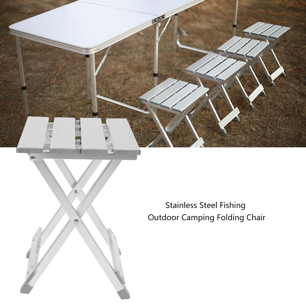 Ghế gấp câu cá bằng thép không gỉ di động cắm trại ngoài trời
