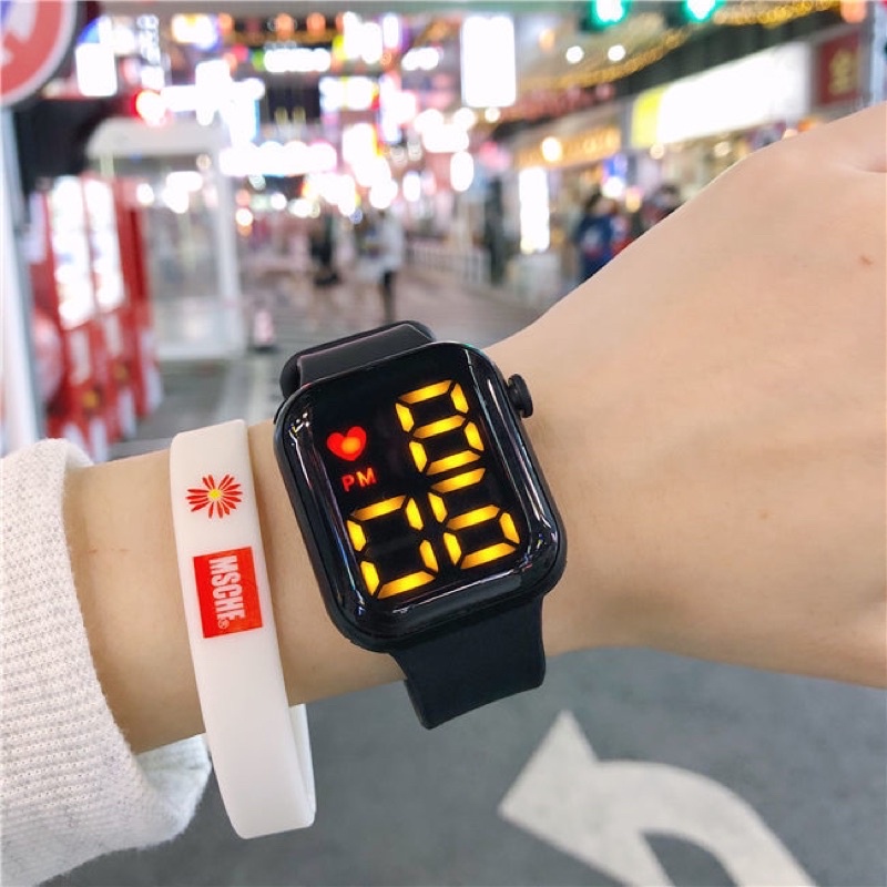 Đồng hồ nam, nữ VUÔNG táo dây nhựa kiểu dáng năng động cho tuổi teen siêu ngầu | BigBuy360 - bigbuy360.vn
