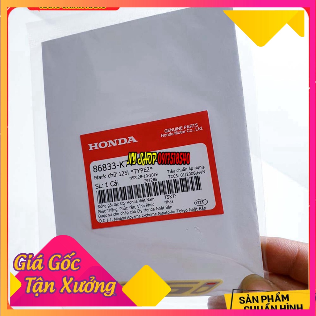 🥇 1 ĐÔI TEM 125i CHO SH VIỆT - TEM HONDA CHÍNH HÃNG ( mã k77) 🥇 (Ảnh Sp thật)