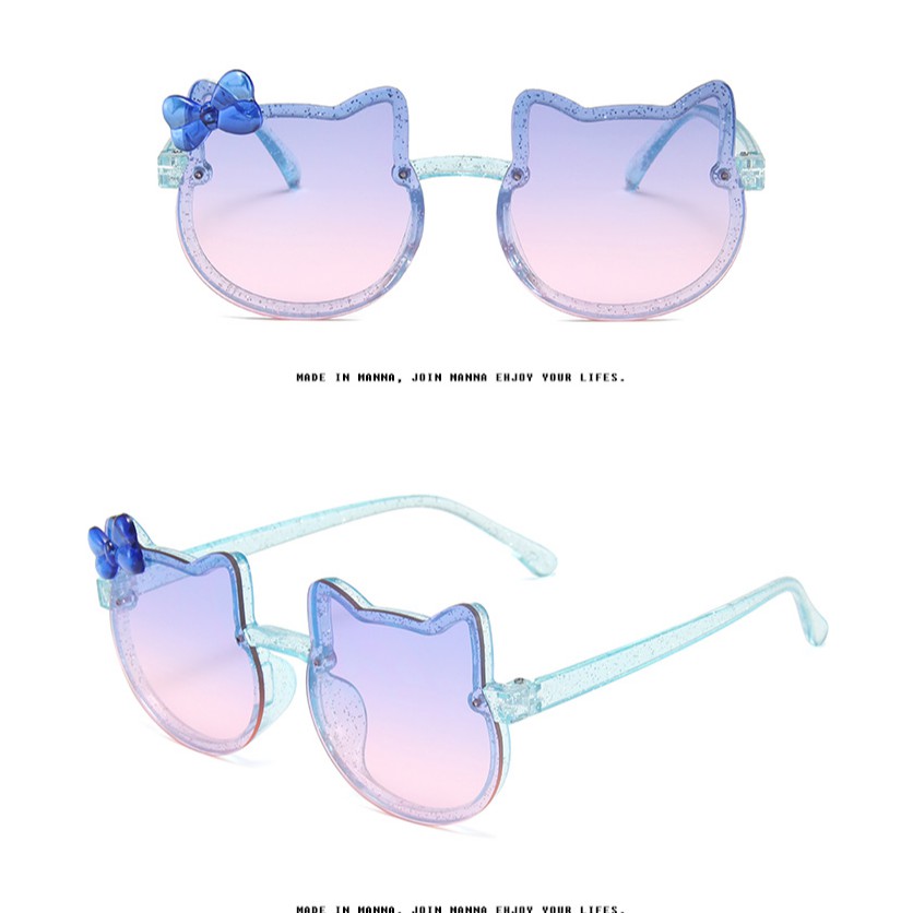 Kính mát chống tia UV400 hình mèo dễ thương cho bé