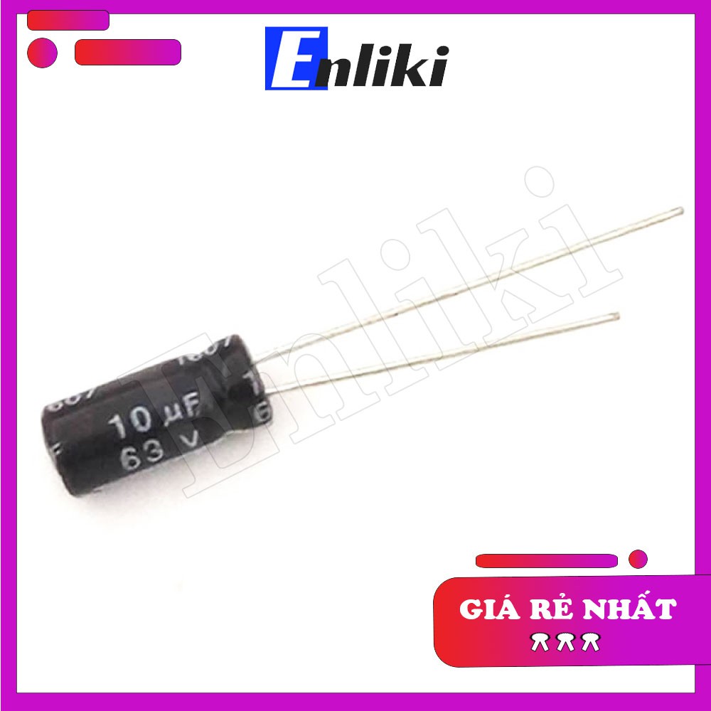 [Mã ELHACE giảm 4% đơn 300K] 10 Chiếc Tụ 10uF 63V kích thước 5x11mm