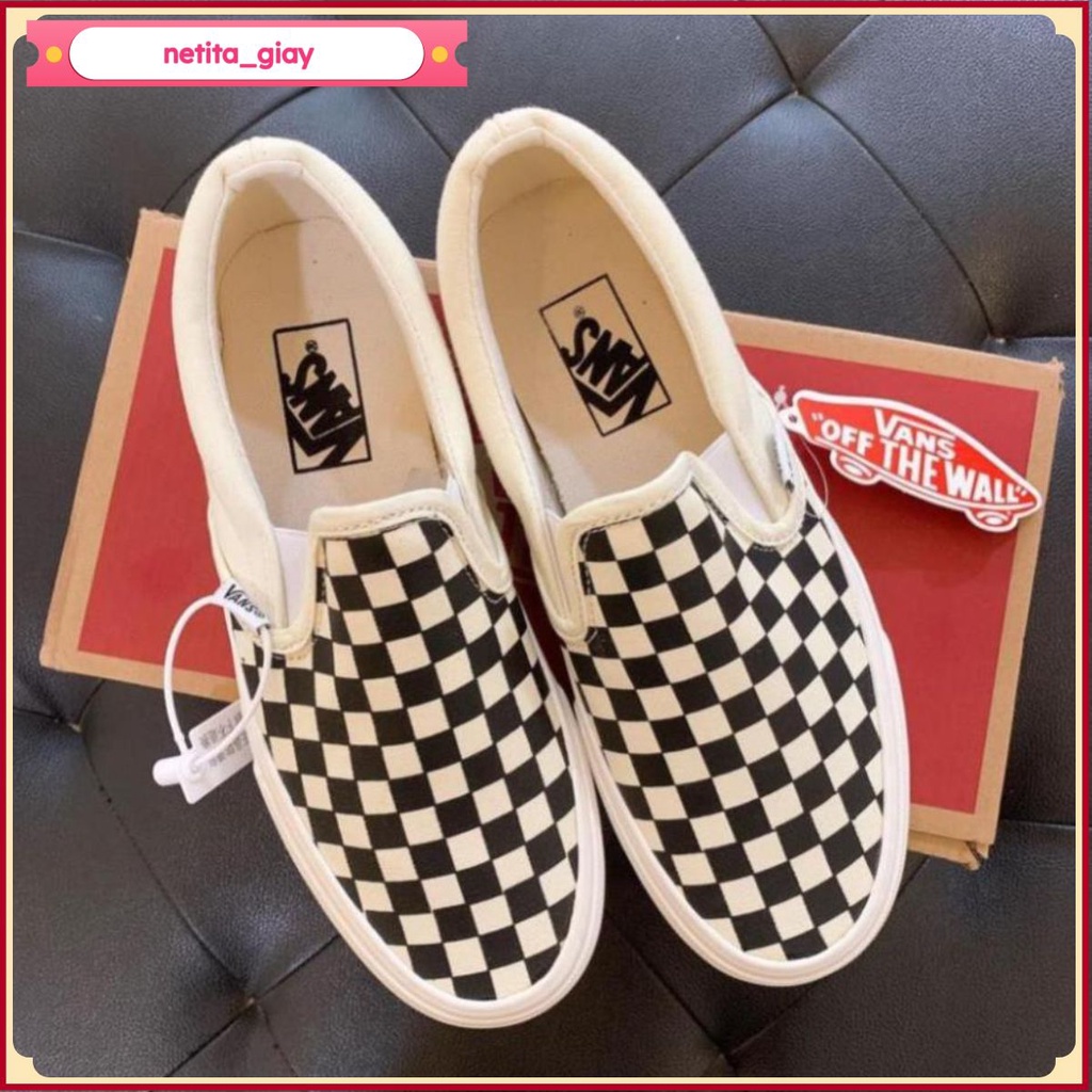 Giày 𝐕𝐀𝐍𝐒🏆FREESHIP🏆 Vaul Lười Caro Siêu Hot, Giày Sneaker Caro hót trend