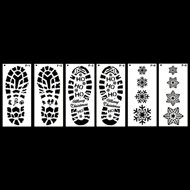 Set 4 Khuôn Vẽ Trang Trí Giáng Sinh DIY Có Thể Tái Sử Dụng