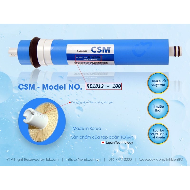 Màng RO CSM Toray Nhật Bản 100 GPD