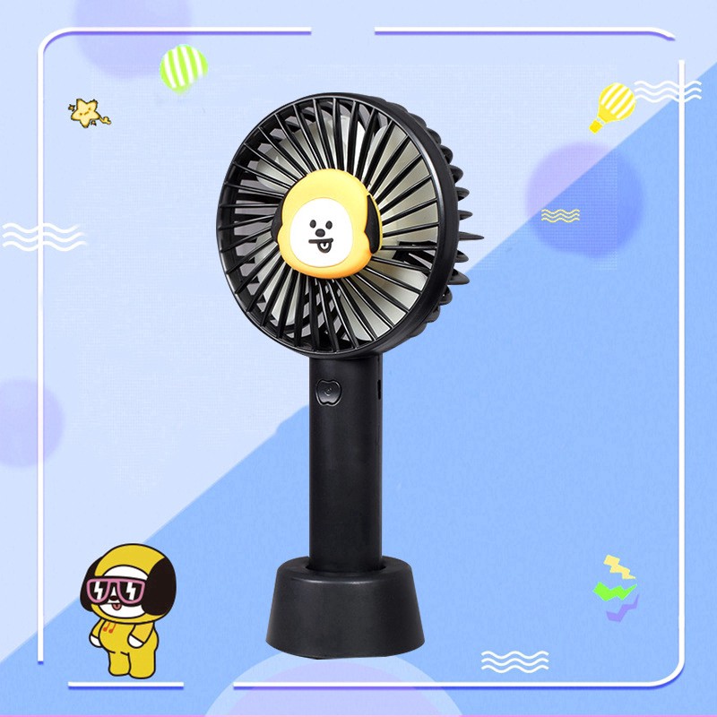 [Ready Stock] Kpop BTS bt21 Fan Mini Portabel USB Rechargeable Quạt bàn tính