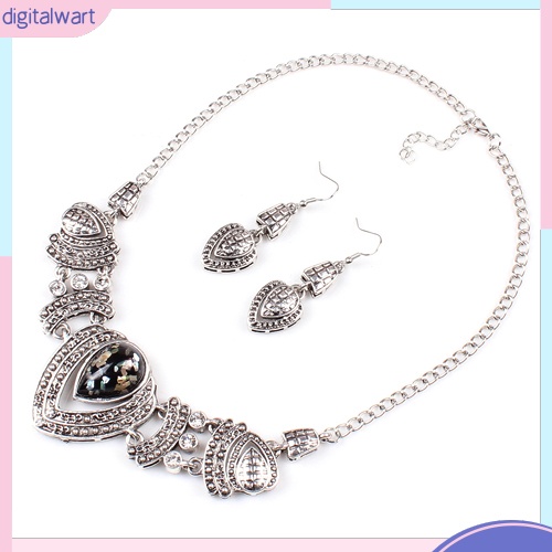 Bộ trang sức đính đá lấp lánh phong cách vintage chất lượng cao