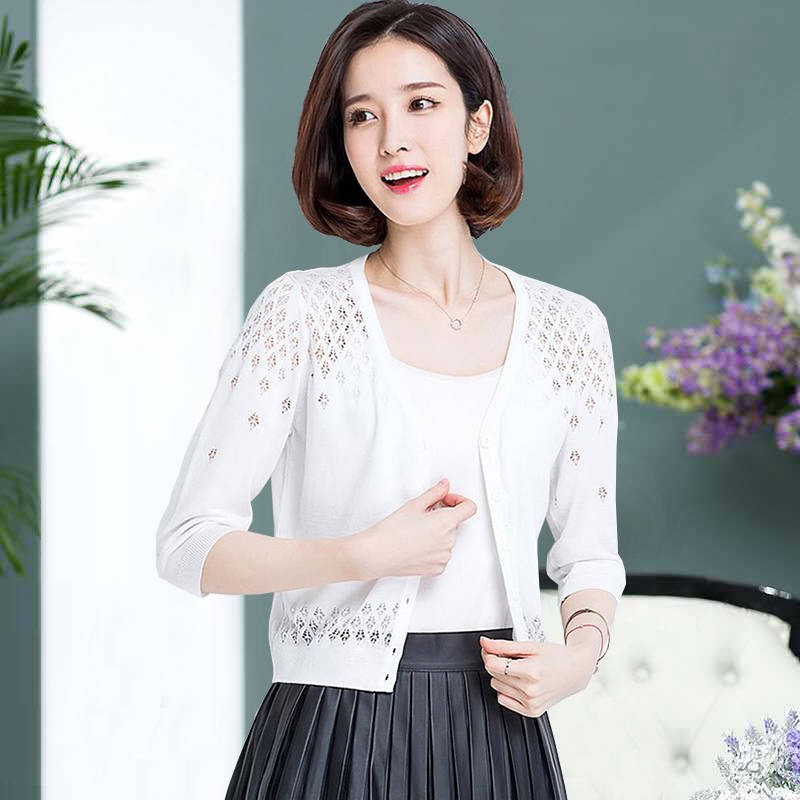 Áo khoác Cardigan dệt kim dáng ngắn thiết kế xinh xắn cho nữ | BigBuy360 - bigbuy360.vn
