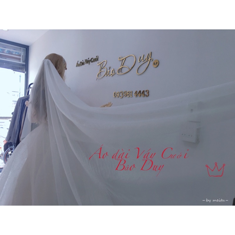 Lúp trơn cô dâu lúp dài làm lễ voan cô dâu