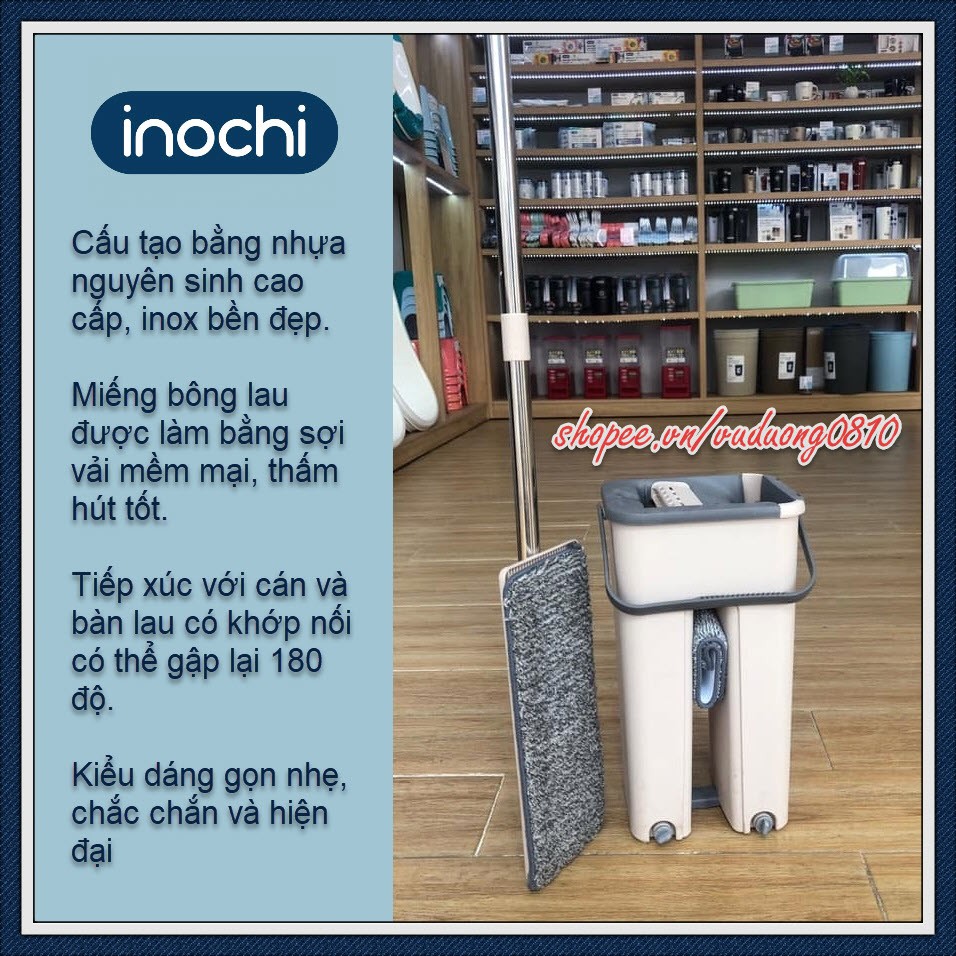 Bộ cây lau nhà kèm thùng vắt 2 ngăn Inochi BH-M900