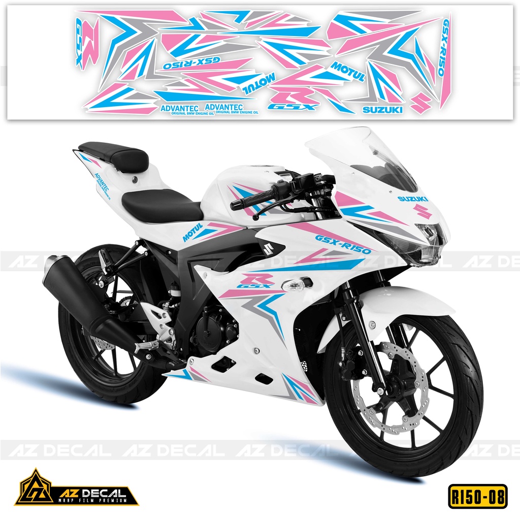 Tem Xe Suzuki GSX R150 Nhiều Lựa Chọn Màu - Phong Cách Mũi Tên | GSX R150-08 | Decal PVC Chống Nước, Dễ Dán
