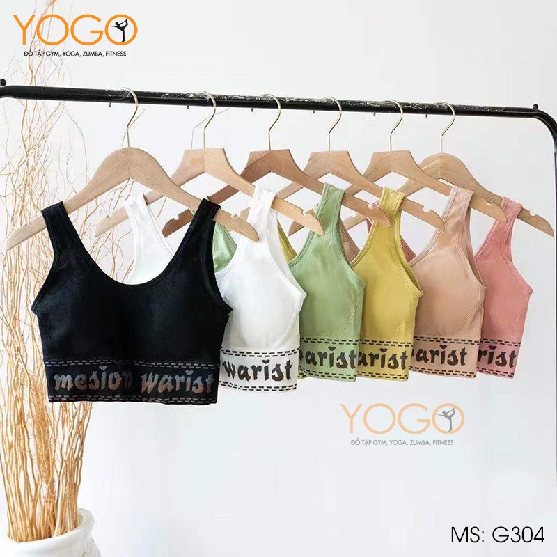 Áo bra tập gym yoga nữ YOGO chất thun mềm mại co giãn 4 chiều tôn dáng nâng ngực thấm hút tốt G304