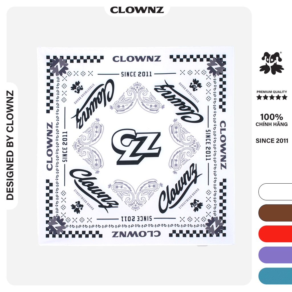 Khăn vuông bandana local brand Clownz V2, nhiều màu