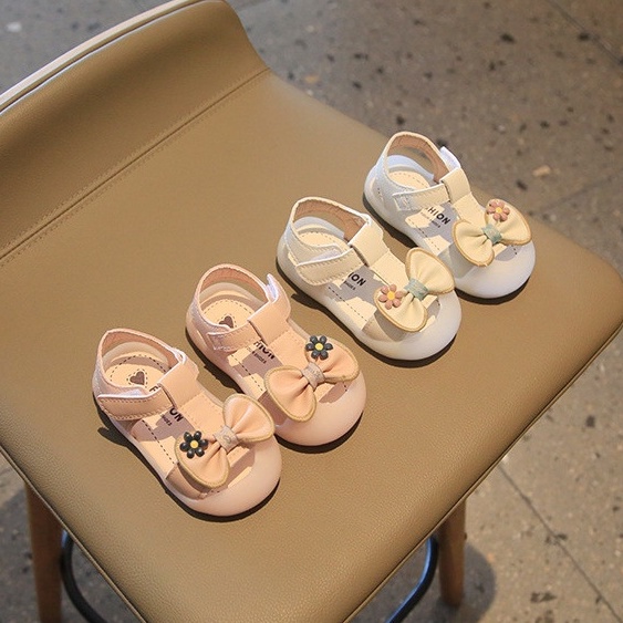 QUẢNG CHÂU LOẠI 1_Sandal Nơ hoa_Thỏ con xinh xắn tập đi cho bé gái 0-2 tuổi