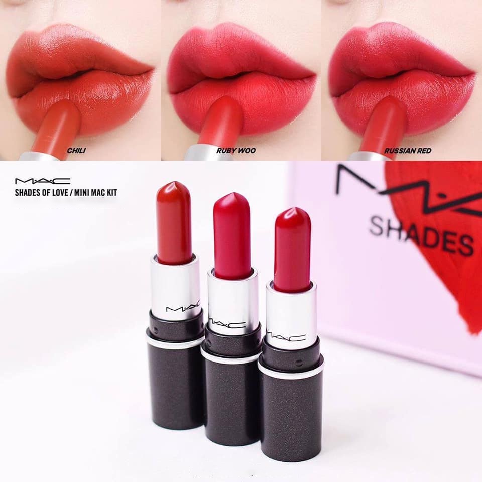 Son MAC Mini Powder Kiss Lipstick Rouge 1.8g RUBY WOO/DEVOTED TO CHILI/LADY DANGER/DANGEROUS/MARRAKESH
