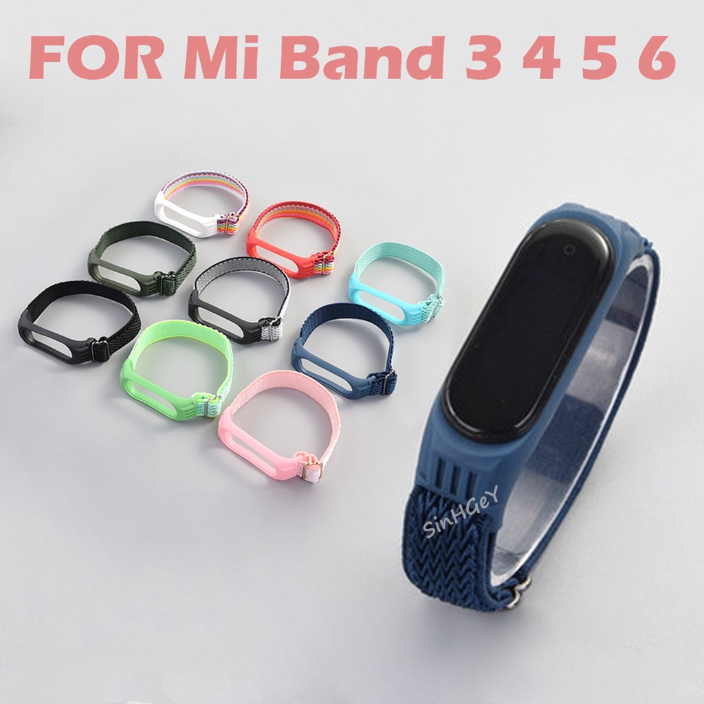 Dây Đeo Thay Thế Chất Liệu nylon Co Dãn Cho Xiaomi Mi band 3 4 5 6