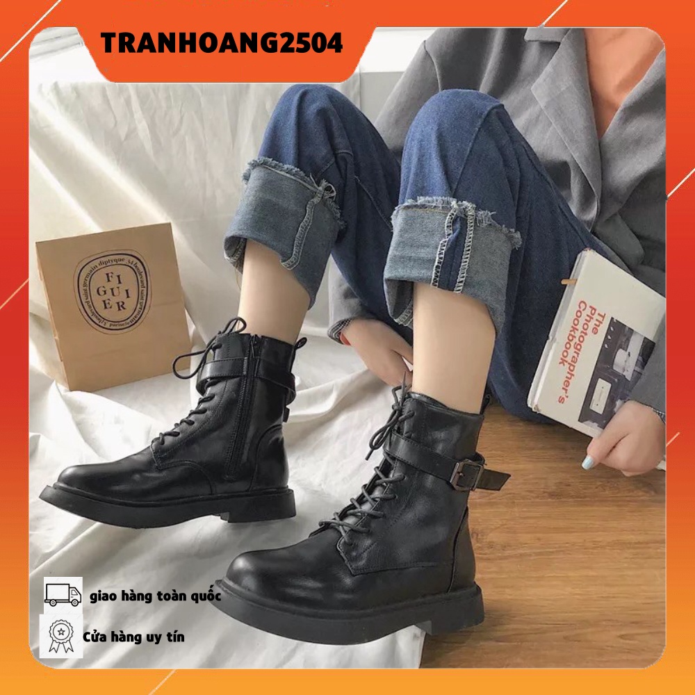 Boots nữ CÓ DÂY CỔ ĐAI Hàn Quốc phong các hothit 2020
