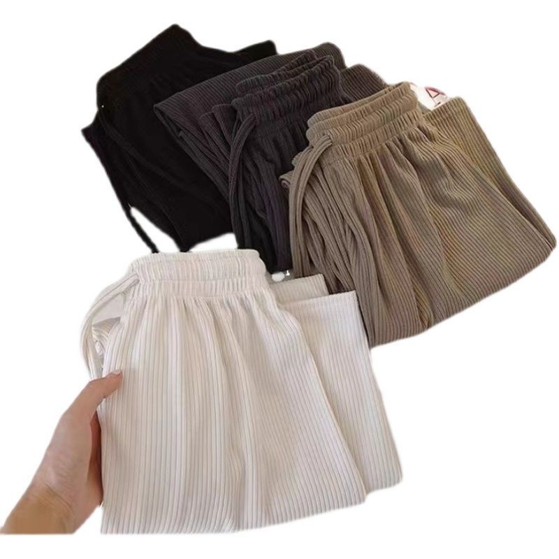 Quần Dài Lưng Cao Ống Rộng Có Dây Rút Dễ Phối Đồ