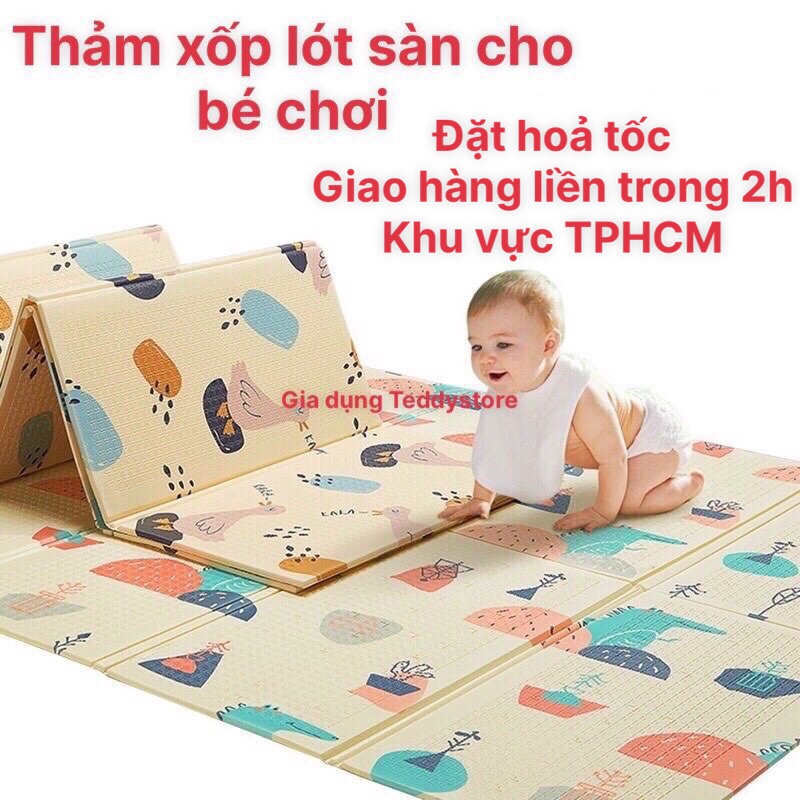 Thảm xốp trải lót sàn gấp gọn an toàn cho bé vui chơi thoải mái